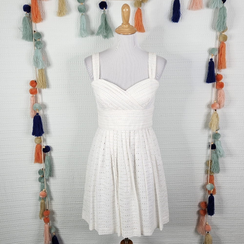 Shoshanna White Eyelet Dress
